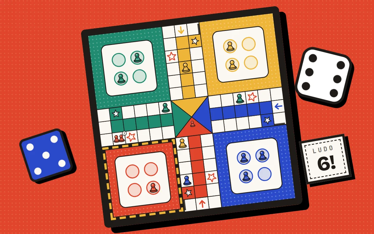 Ludo game screen on PlayNest